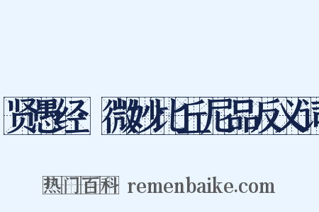 贤愚经·微妙比丘尼品反义词是什么意思的图片